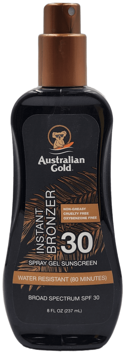 Australian Gold Instant Bronzer - Spray Gel Sunscreen - SPF 30 - 8 FL OZ