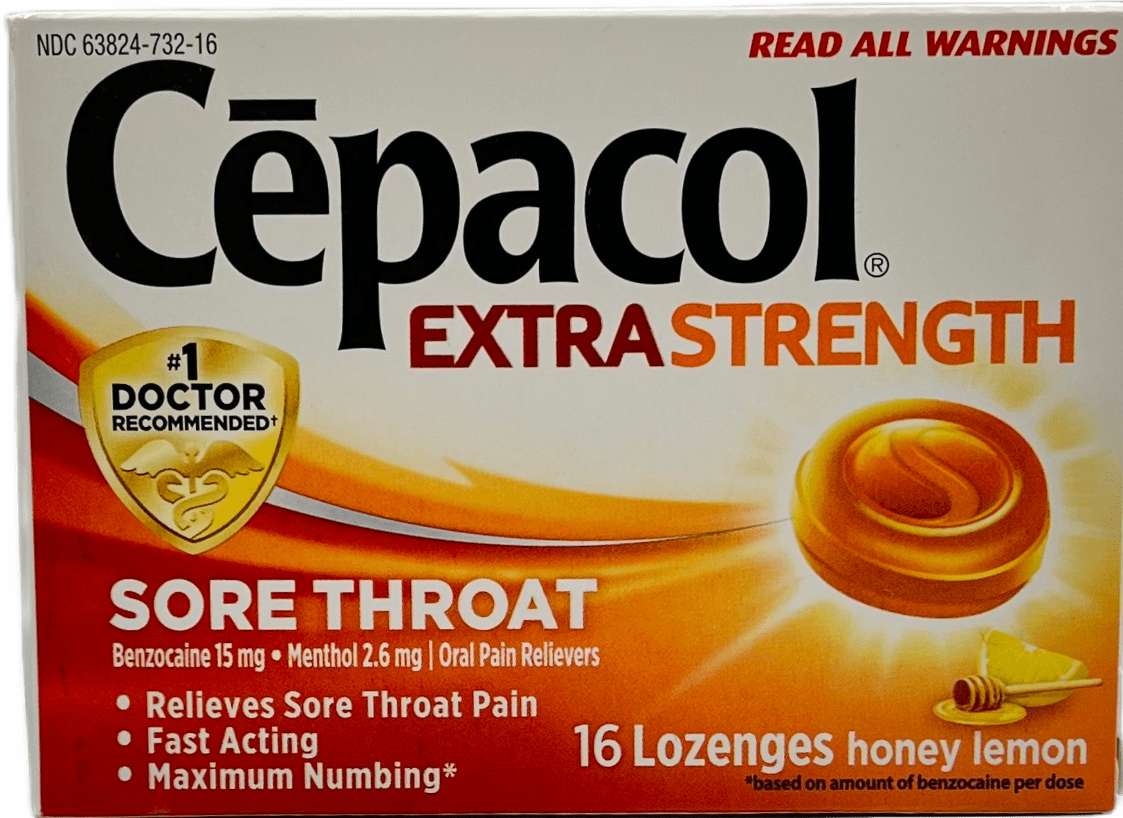 Cepacol Extra Strength: 16 Honey Lemon Lozenges for Sore Throat Relief