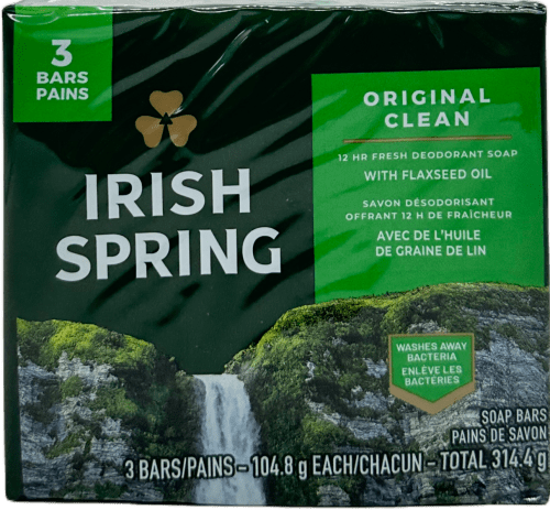 Irish Spring Original Clean Bar Soap - 3 Pack | 98% Natural