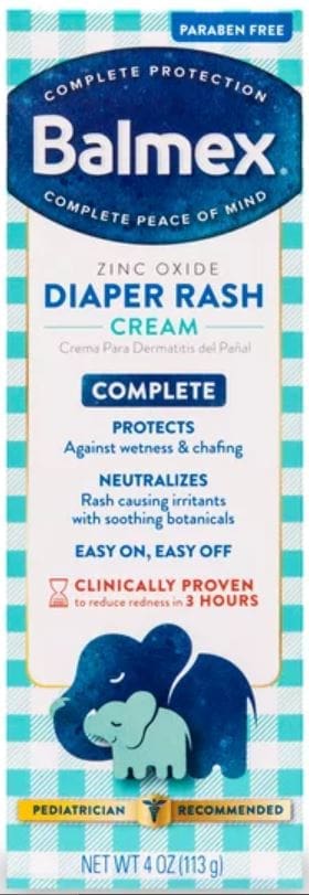 Balmex Zinc Oxide Diaper Rash Cream - 4 OZ